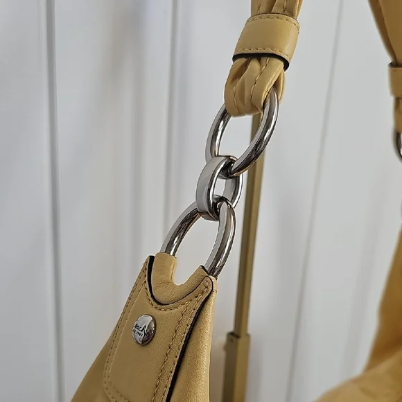 Coach NWT 2010 Kristin Yellow Leather Hobo Convertible Shoulder Bag MSRP $398 - Picture 6 of 14